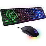 THE G-LAB Combo Iridium Pack Clavier Gaming USB et Souris Multicolore Rétro-éclairage - Clavier Gaming QWERTY - Comprend Ñ - Anti-Ghosting + Souris Gaming 6 Boutons 3200 dpi - PC PS4 PS5 Xbox One