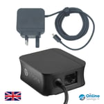 Google Chromecast Ethernet Adapter For Chromecast Ultra Micro-USB UK Plug - NEW