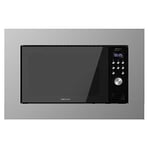 Cecotec Micro-ondes à encastrer Digital GrandHeat 2050 Acier noir. 800 W, 20 litres, gril, 7 fonctions, revêtement intérieur en céramique, acier noir encastré. (700 W, Acier noir)