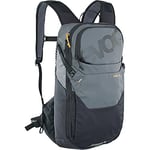 EVOC RIDE 12 bike travel rucksack for trails and other activities (clever pocket management, ventilated with AIR-PAD back padding), Carbon Grey/Black