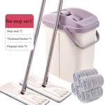 Floor Cleaning Mop Bucket System Handsfree Squeeze 2 In 4 Wash Dry With Reusable Flat Mop Pads Flat Mop And Buckets Set Wash And Dry Mopping System With Bucket For household cleaning
