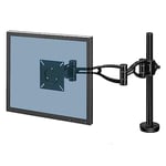 Fellowes Single Monitor Arm - Vista Monitor Mount for 10KG 32 inch Screens - Ergonomic Monitor Arm Desk Mount - Tilt 37° Pan 180° Rotation 360°, VESA 75 x 75/100 x 100 - Black