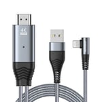 Joyroom Lightning Till HDMI 4K Kabel 3m - Mirroring Grå - TheMobileStore Lightning Kablar