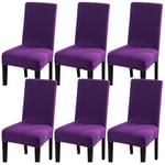 Renhe Chair Cover Stretch Dining Chair Covers High Back Chair Protective Cover Slipcover Chair Protector Seat Covers for Wedding Party Decoration Purple 6Pcs