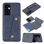 OnePlus 9 Pro - Praktiskt Stilsäkert Skal med Korthållare Mörkblå