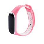 KOMI Straps compatible with Xiaomi mi Band 4 / mi band 3, Colorful Women Men Silicone Fitness Sports Replacement Band(pink/white)