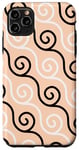 Coque pour iPhone 11 Pro Max Peach Celtic Swirl Curves Maori Koru WhirlpoolPattern