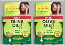 2 x ORS Olive Oil Edge Control Hair Gel EXTRA HOLD 64g (2.25oz)