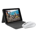 Logitech MX Anywhere 3 pour Mac – Souris compacte, sans fil, défilement magnétique + Rugged Folio - Étui clavier de protection pour iPad (7e gén. Modèles: A2197/A2200/A2198)