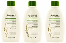 3 x Aveeno Daily Moisturising Body Wash 500ml for dry sensitive skin