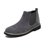 Man Winter Autumn Chelsea Boots Leather Warm Plush Ankle Snow Boots Male Slip On Casual Shoes Outdoor Work City Shoes