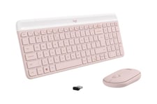 Logitech Slim Wireless Combo MK470 - sats med tangentbord och mus - QWERTZ - tysk - rosa