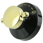 Stoves Genuine Gas Oven / Cooker / Hob Flame Control Knob (Black & Gold)