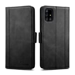 Rssviss Samsung Galaxy A71 Case, Samsung A71 PU Leather Case, Galaxy A71 Phone Case Shockproof [3 Card Slots and 1 Change Slot] with [Magnetic Closure] Samsung A71 Flip Wallet Cover, 6.7" Black