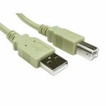 1m USB 2.0 Cable Type A to Type B For Scanner Printer PC Lead HP Epson Beige