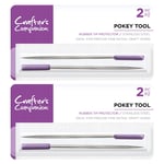 Stainless Steel Pokey Tools - Bundle of 4 Tools - Rubber Tip Protectors - Essential Tools for Craft Kit - by Crafter’s Companion