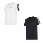 Adidas Run 3 Stripe T-shirt Mens Sportswear Athleisure Top Tee Shirt
