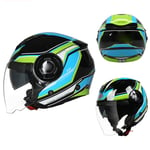 Massage-AED Casque De Moto Cross Homme,Casque De Moto Modulable Integral Casque Double Visière Urban Scooter Chopper Cruiser Femme Homme Homologué ECE 22.05