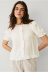 Ellos Collection - Blus med puffärm - Vit