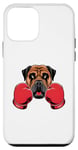 Coque pour iPhone 12 mini Chien mastiff amusant pour kickboxing ou boxe