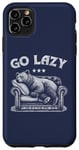 Coque pour iPhone 11 Pro Max Go Lazy Ours amusant endormi pour les amateurs de sieste