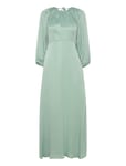 Crepe Satin Maxi Dress Maxiklänning Festklänning Green By Ti Mo