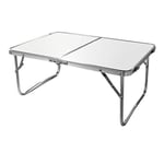AKTIVE 52812 Table de Camping et de Plage Pliable avec Structure en métal, Plateau en Bois et Fermeture de sécurité Crème 60 x 40 x 26 cm