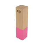 Tasty Pepper Shaker, Wooden Pepper Shaker with Pink End, Pepper Dispenser for Dining in Beech Wood, Kitchen Gadgets & Utensils, Colour: Light Brown & Pink, Dimensions: 3.5x3.5x14cm