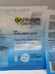 Garnier Fresh-Mix Tissue Face Sheet Mask with Hyaluronic Acid Shot  2 X 33g