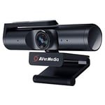 AVerMedia Live Streamer CAM 513 Webcam Ultra Grand Angle 4K avec Couverture Webcam, Microphone intégré, Plug & Play pour Jeu, Stream, Appel vidéo – PW513 Noir