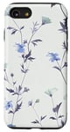 Coque pour iPhone SE (2020) / 7 / 8 Motif floral de fleurs sauvages bleu gris