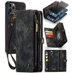 CaseMe iPhone 11 Pro Max Rymligt plånboksfodral med många kortfack, Grå