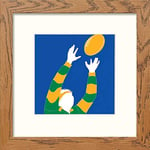 Lumartos, Vintage Rugby World Cup 2015 Poster Contemporary Home Decor Wall Art Watercolour Print, Dark Wood Frame, 8 x 8 Inches