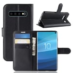 Samsung Galaxy S10 - Läder plånbok / fodral Svart