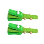 NUOBESTY Castanet Clapper Wooden Toys, Crocodile Wooden Musical Percussion Castanets Wood Clacker Lovely Clapper Educational Toy for Baby Early Learning 2Pcs (Green)