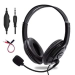 ZETONG Stereo Computer Headset, 3.5mm Headsets with Microphone Over Ear, Lightweight PC Headset In-line Control for School, Business Skype,Office Computer, MS team, Mobile Phone