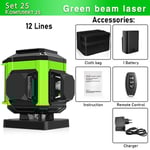 niveau Laser à faisceau vert 16/12 lignes autonivelant,projection horizontale et verticale à 360 °,Super puissant - Type IE12SJ