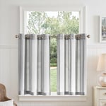 Rideau Voilage Blanc Qucover 80x120cm - Broderie Fleurie Semi-Transparente - Pour Petites Fenêtres