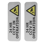2x 24 HR CCTV In Operation Camera Recording Notice Sign Security Warning Decal