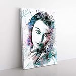 Big Box Art Vivian Leigh in Abstract Canvas Wall Art Print Ready to Hang Picture, 76 x 50 cm (30 x 20 Inch), White, Grey, Black