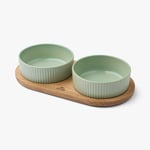 Kronborg Matbar för Hund - M / Mint Green/Oak