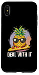Coque pour iPhone XS Max Design mignon ananas sur plaque à pizza – Amusant « Deal with It »