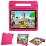 ProCase Kids Case for iPad Air 5 2022 / iPad Air 4 10.9-Inch 2020, Shockproof Protective Case Cover, with Handle Kickstand[Support Pencil 2 Charging] -Magenta