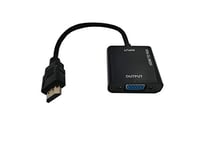 Linéaire ADHD540u HDMI Male to VGA + 3.5mm Female Stereo Jack 1080P Converter Adapter for Computer, Laptop, Game Console, Plasma, Monitor without HDMI, etc 0m15