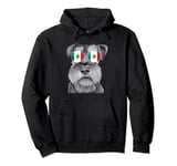 Miniature Schnauzer Dog Mexico Flag Sunglasses Pullover Hoodie