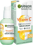 Garnier Vitamin C Serum Cream, 2In1 Formula with 20% Vitamin C Serum & SPF 25 Mo