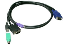 LevelOne ACC-3201 - Kabelsæt til tastatur / video / mus (KVM) - HD-15 (VGA) til USB, PS/2, HD-15 (VGA) - 1.8 m