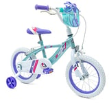 Huffy Glimmer 14 Inch Girls Bike Teal Purple 4-6 Year Old Quick Connect Assembly + Stabilisers