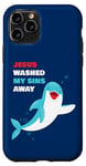 Coque pour iPhone 11 Pro Baptism Kids Christian Dolphin – Jesus Washed My Sins Away
