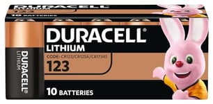 Duracell High Power Lithium 123 Battery 3V, pack of 10 (CR123 / CR123A / CR17345) designed for use in Arlo cameras, sensors, keyless locks, photo flash and flashlights [Amazon exclusive]